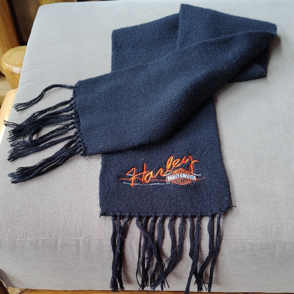 Harley-Davidson Black Scarf with Orange Logo